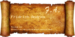 Fridrich Andrea névjegykártya
