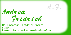 andrea fridrich business card